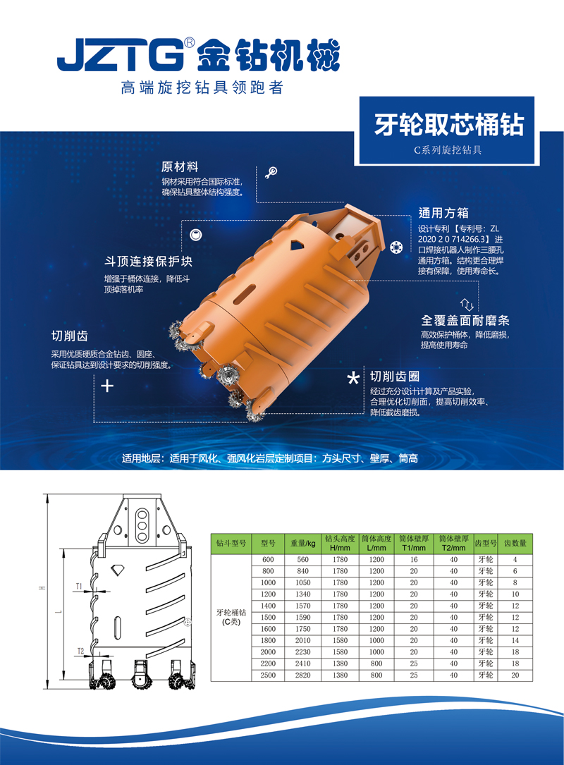 牙轮取芯桶钻